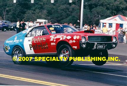 Lions Rare Photographic Memories drag racing photo - Pete's Patriot Wheelstand