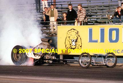 Lions Rare Photographic Memories drag racing photo - Unknown Orange Rail