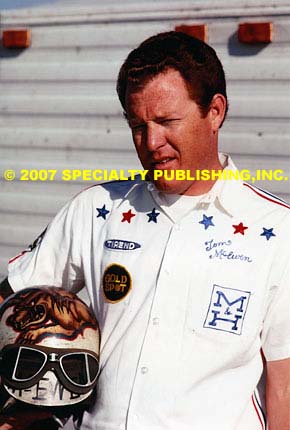 Lions Rare Photographic Memories drag racing photo - Tom McEwen - Portrait with Helmet